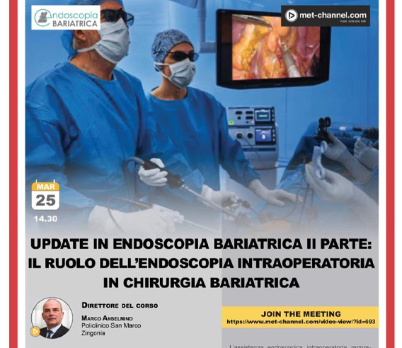 Immagine dell’evento update in endoscopia bariatrica II Parte: il ruolo dell'endoscopia intraoperatoria in chirurgia bariatrica