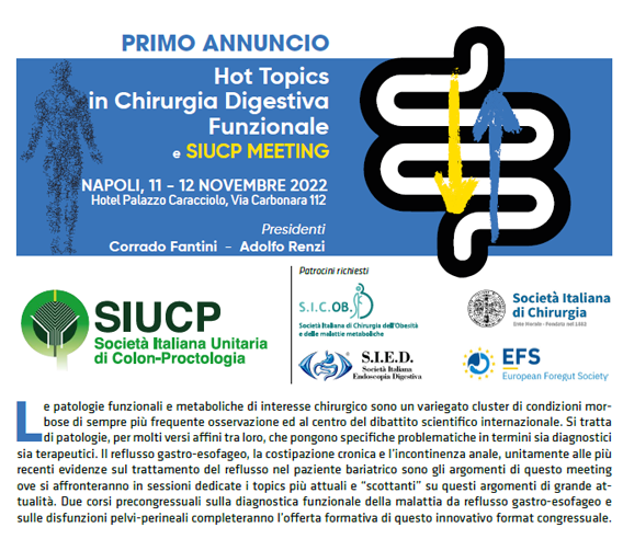 Immagine dell’evento Hot Topics in Chirurgia Digestiva Funzionale