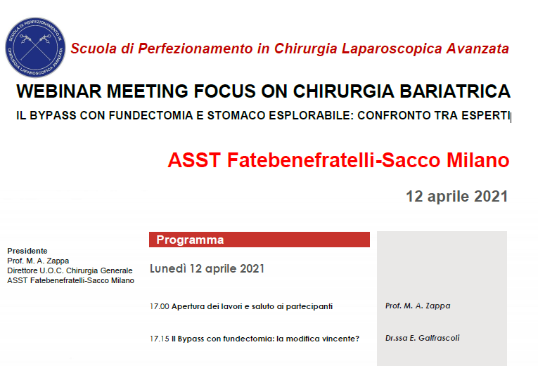 Immagine dell’evento IL BYPASS CON FUNDECTOMIA E STOMACO ESPLORABILE: CONFRONTO TRA ESPERTI