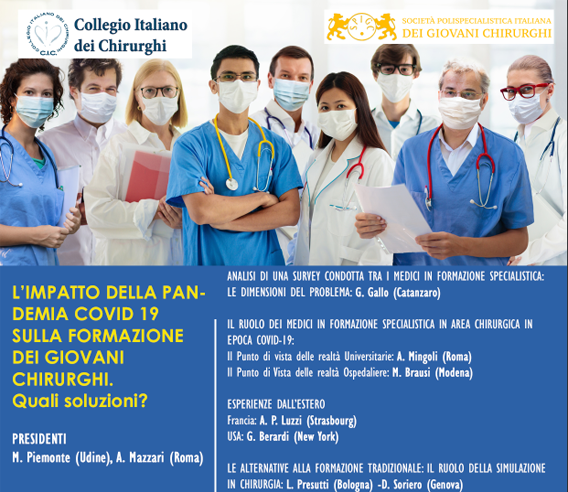 Immagine dell’evento L’impatto della Pandemia COVID 19 sulla formazione dei Giovani  Chirurghi.  Quali soluzioni?