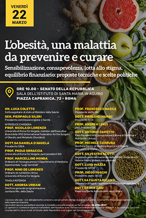 Immagine dell’evento L'OBESITÀ, UNA MALATTIA DA PREVENIRE E CURARE